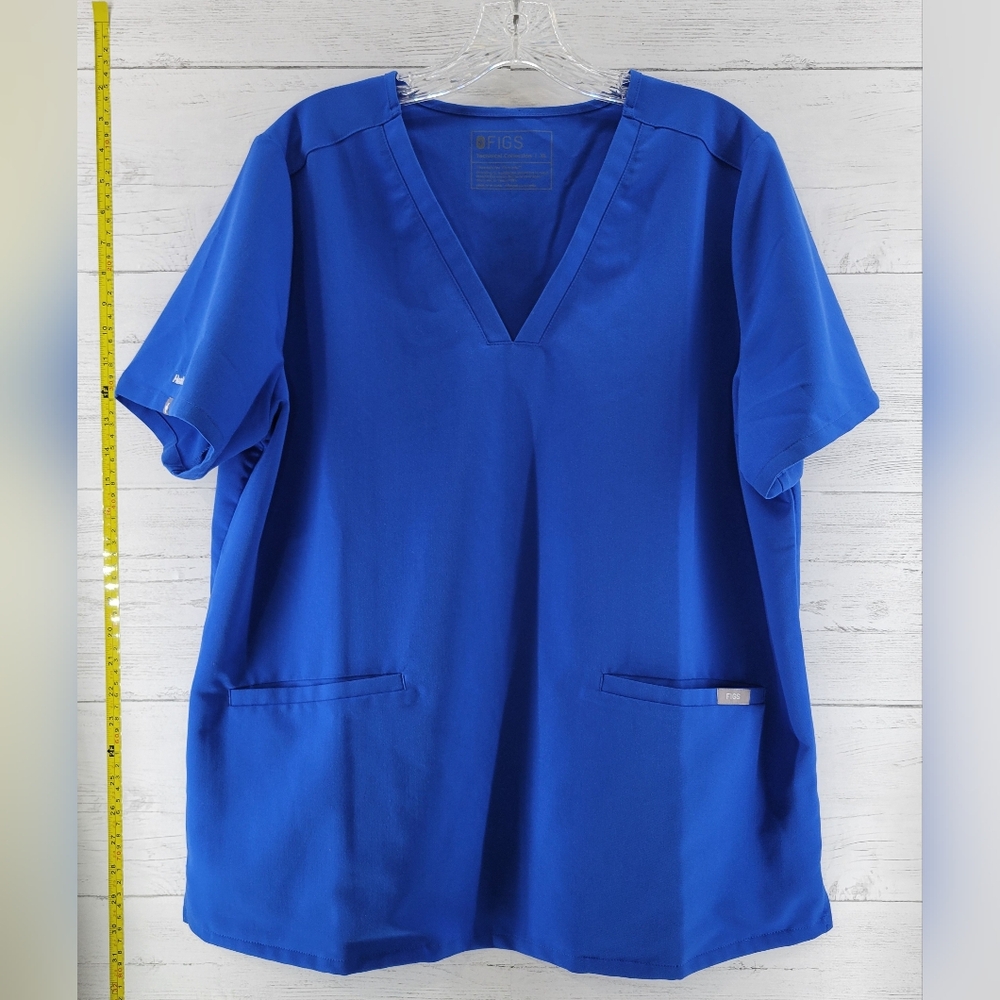 Figs Women's Royal Blue V-Neck Scrub Top